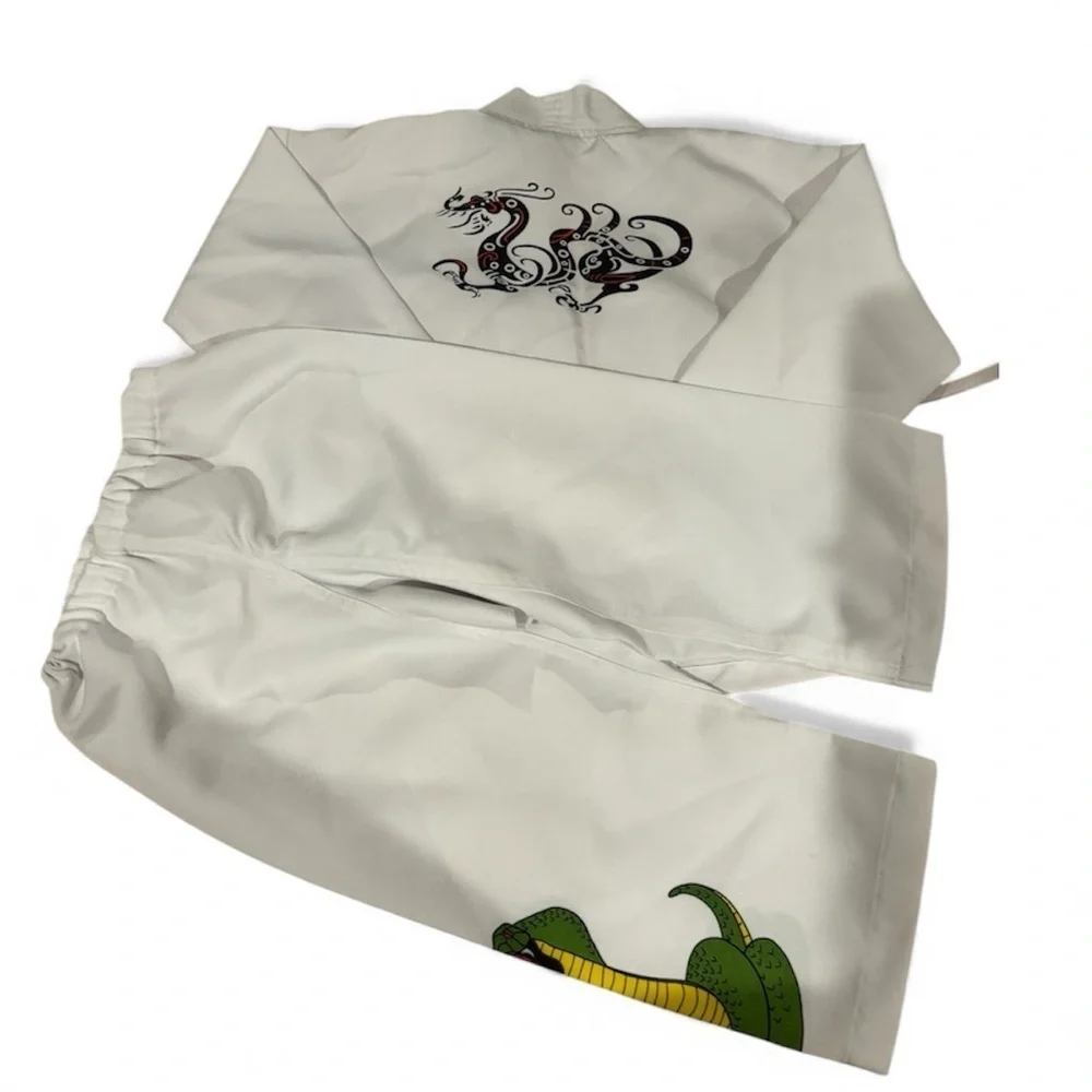 Hallow’s Eve White Martial Arts Uniform with Snake Design